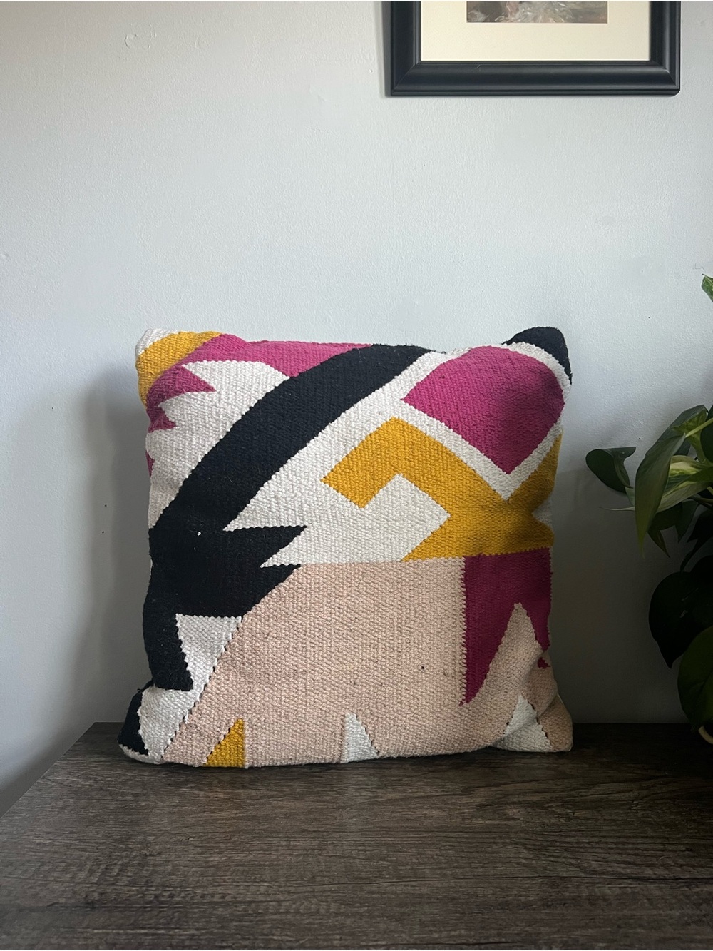 Funky Multi-colored Throw Pillow